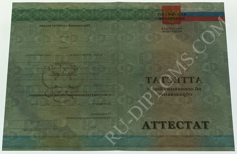 Аттестат о среднем общем образовании 2010-2013 год 